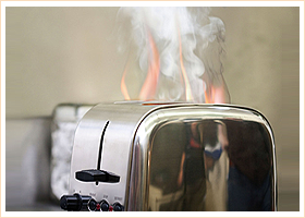 Burning toaster