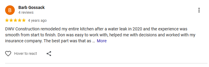 A Google review from Barb Gossack
