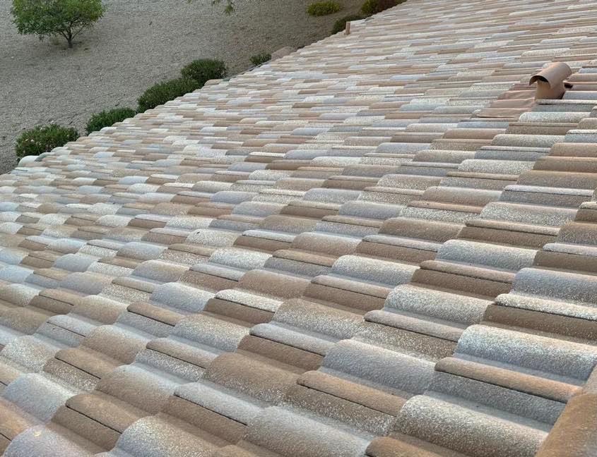 A roof with a lot of tiles on it