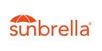 The orange Sunbrella logo featuring a stylized umbrella icon above the lowercase text.