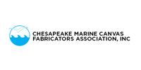 Logo for the Chesapeake Marine Canvas Fabricators Association, Inc., featuring a blue wave icon.