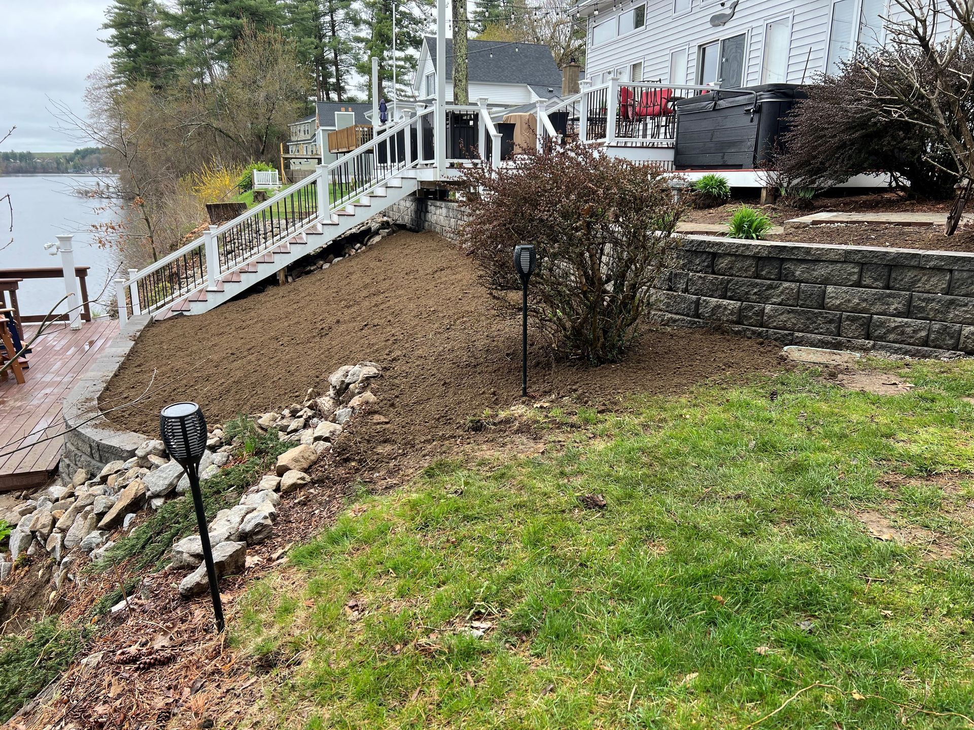 Landscape Design, Retaining Wall, Excavation, Land Leveling