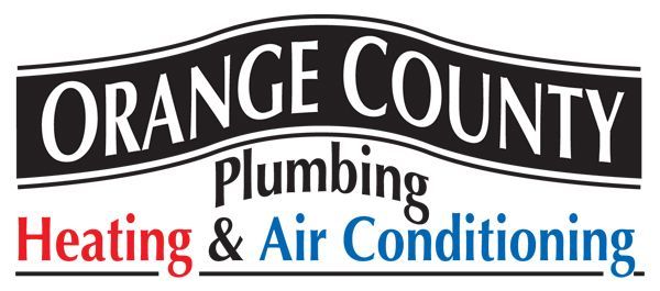 Orange County Plumbing Heating & Air Conditioning logo in black, white, red, and blue.