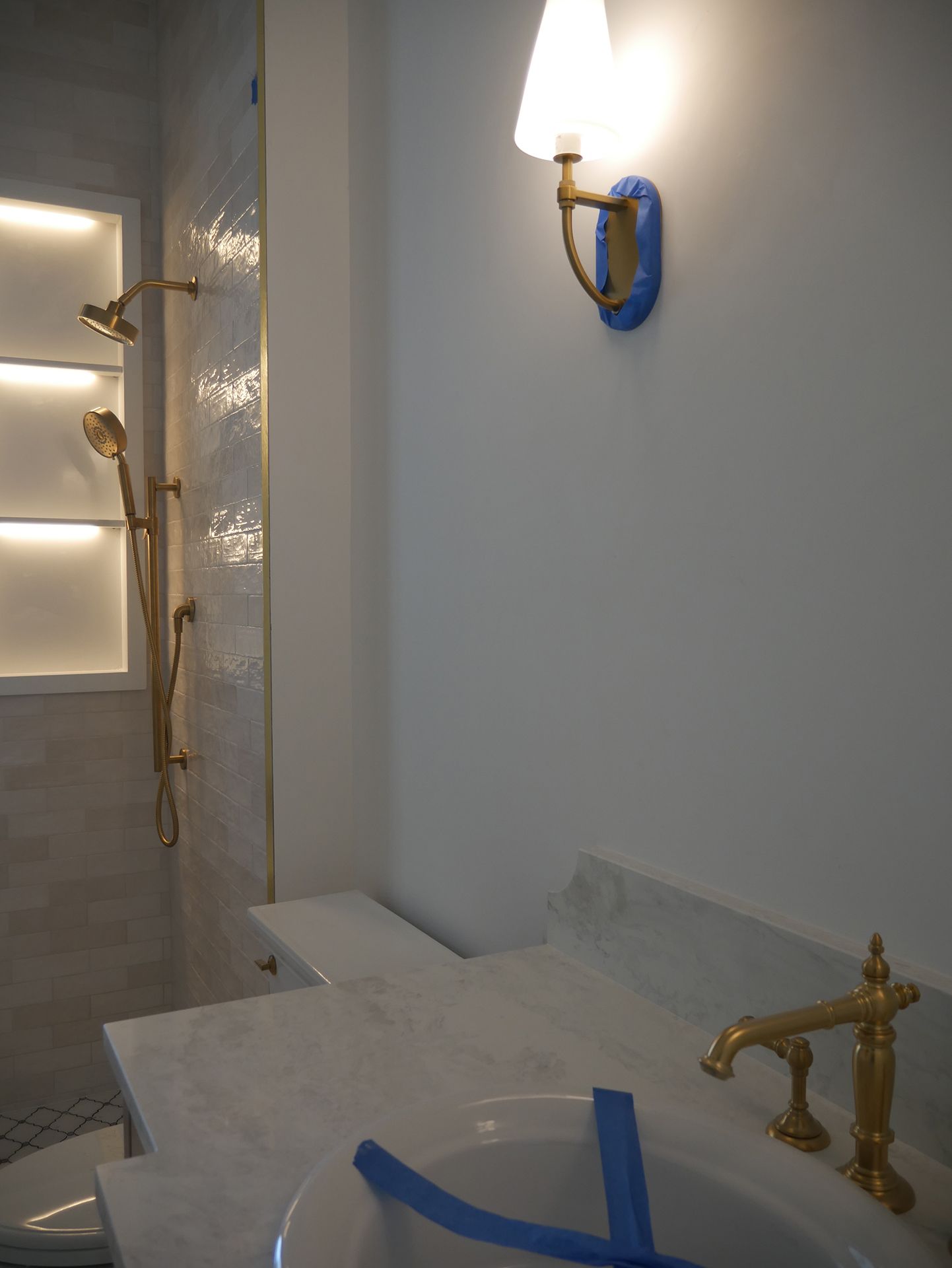 Bathroom with white walls