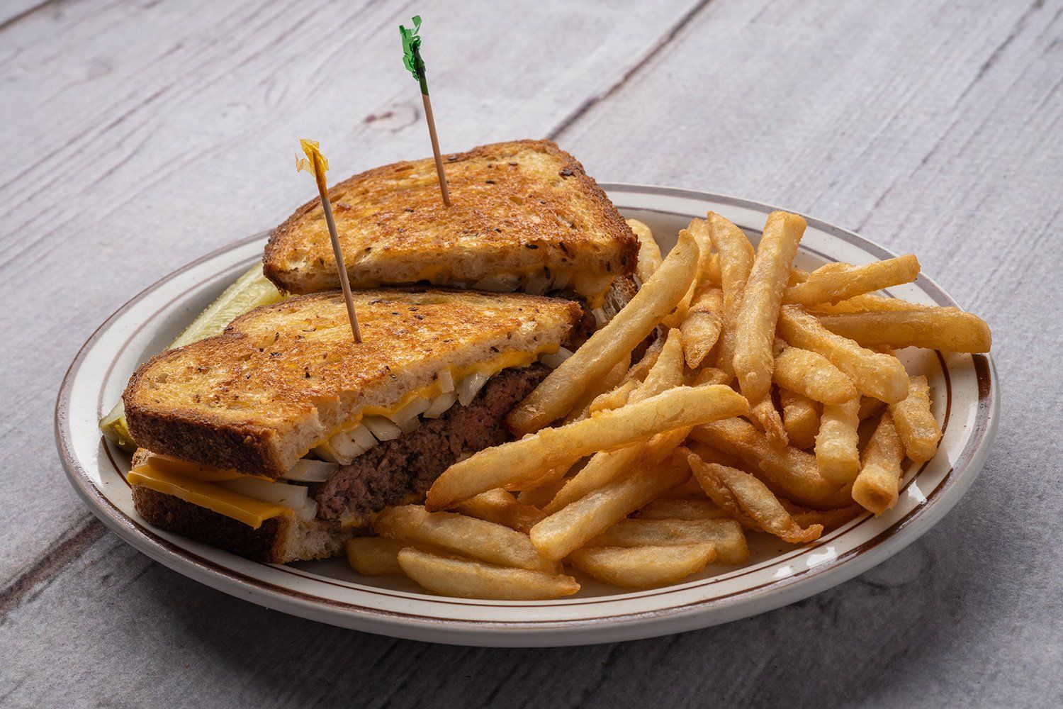 Sandwich and fries