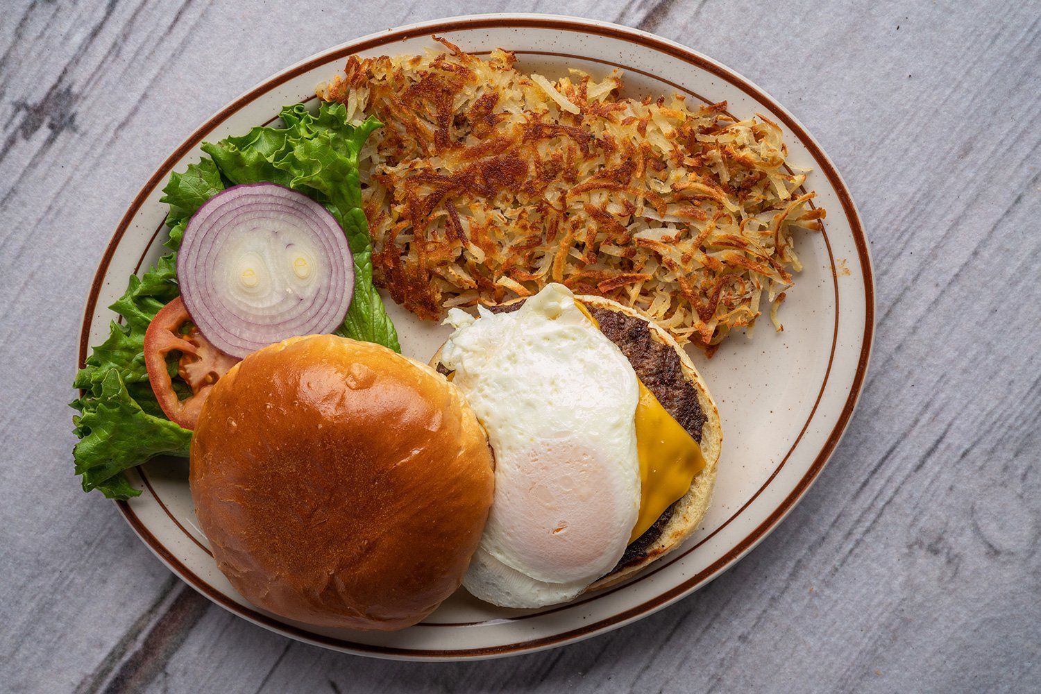 Burger and has browns