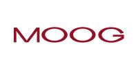 The Moog logo, featuring the company name in a maroon, bold, sans-serif font against a white background.