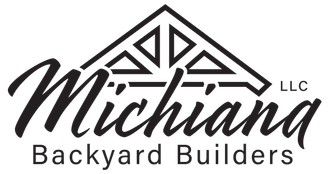 Michiana Backyard Builders LLC logo with stylized roof and script text