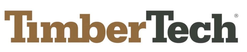 TimberTech logo in brown text with a small green accent on a light background