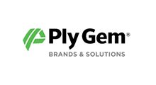 Ply Gem logo in green and black with the tagline “Brands & Solutions”