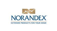 Norandex logo with tan roof icon and blue text, “Exterior Products for Your Home” tagline