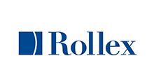 Rolex logo in blue text with a blue crown icon on a white background