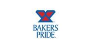 Bakers Pride logo with blue and red emblem and blue text on a white background