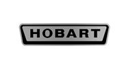 HOBART logo in black lettering on a silver badge