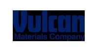 Vulcan Materials Company logo in blue text on a black background