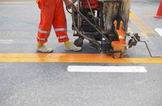 A contractor Line striping