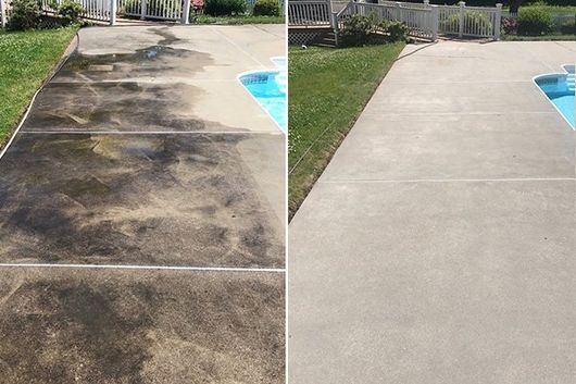 concrete paver cleaning before and after