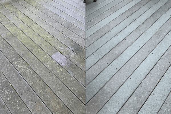 deck cleaning before and after