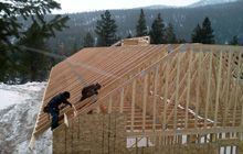 Constructing a roof top of the house