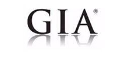 GIA logo in black serif letters with a faint mirrored reflection on a white background
