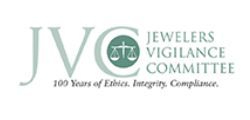 Jewellers Vigilance Committee logo with scales icon and tagline “100 Years of Ethics. Integrity. Compliance.”