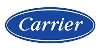 Carrier logo in white text on a blue oval with a white border.
