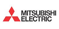 Mitsubishi Electric logo with three red diamonds and black text.