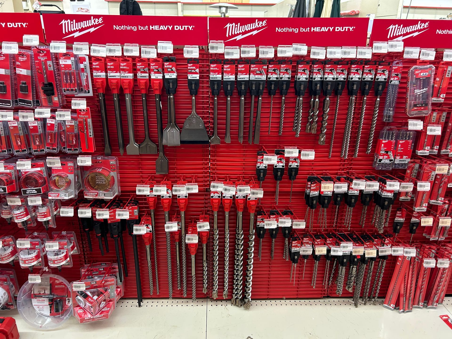 A display of milwaukee tools in a store