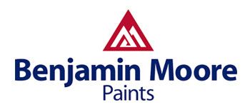 Benjamin Moore Paints logo in blue with red triangle emblem