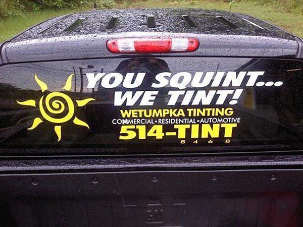 Window tinting signage