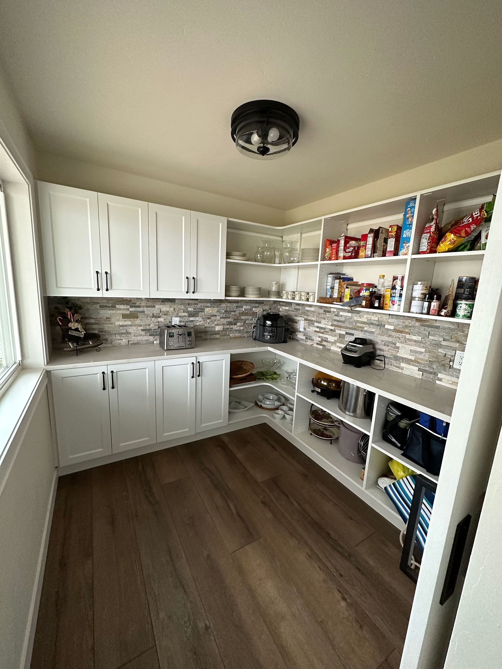 Kitchen pantry and storage area.