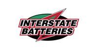 Interstate Batteries logo in black, red, and white with a lightning bolt design