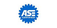 ASE Certified blue gear-shaped logo