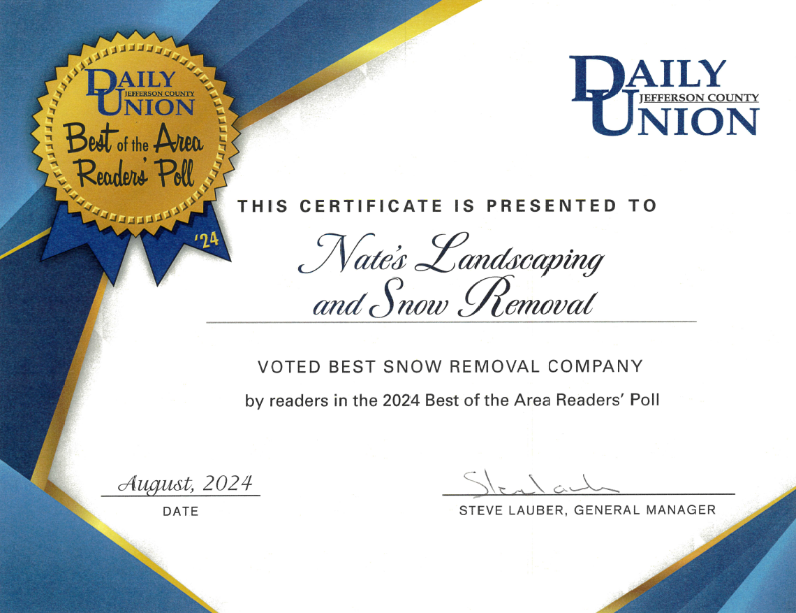 Daily Union Jefferson County - 2024 Best of the Area Readers' Poll - Voted Best Snow Removal Company