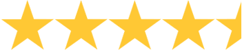 A row of yellow stars on a white background.