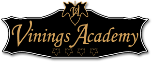 Vinings Academy gold script logo on a black plaque with small horse icons and a crown-like emblem