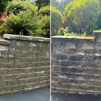 Before and After Wall Power Washing