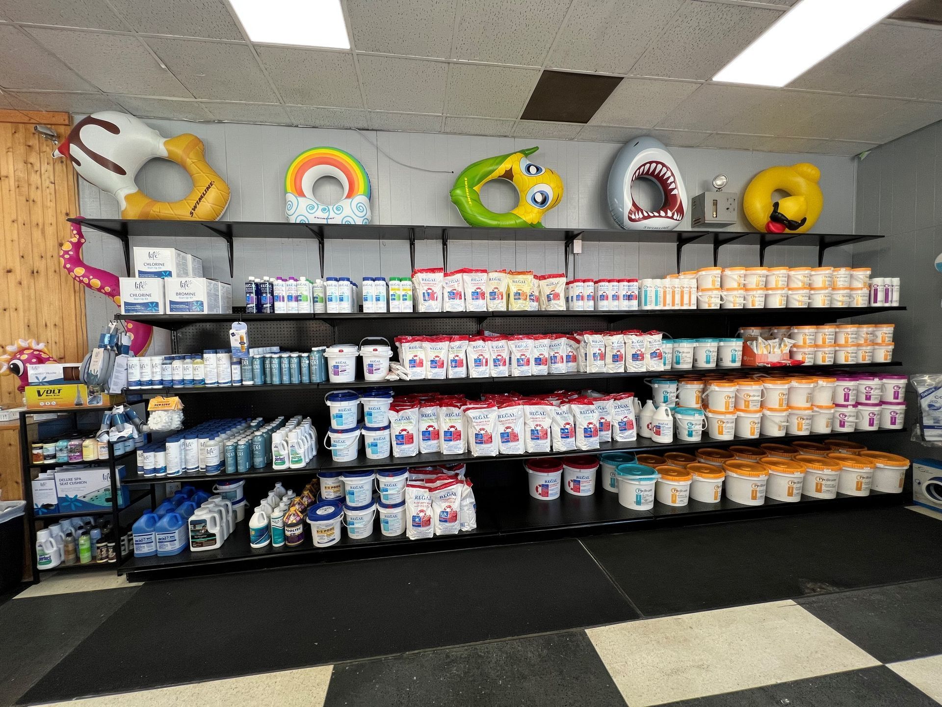 different pool products selection