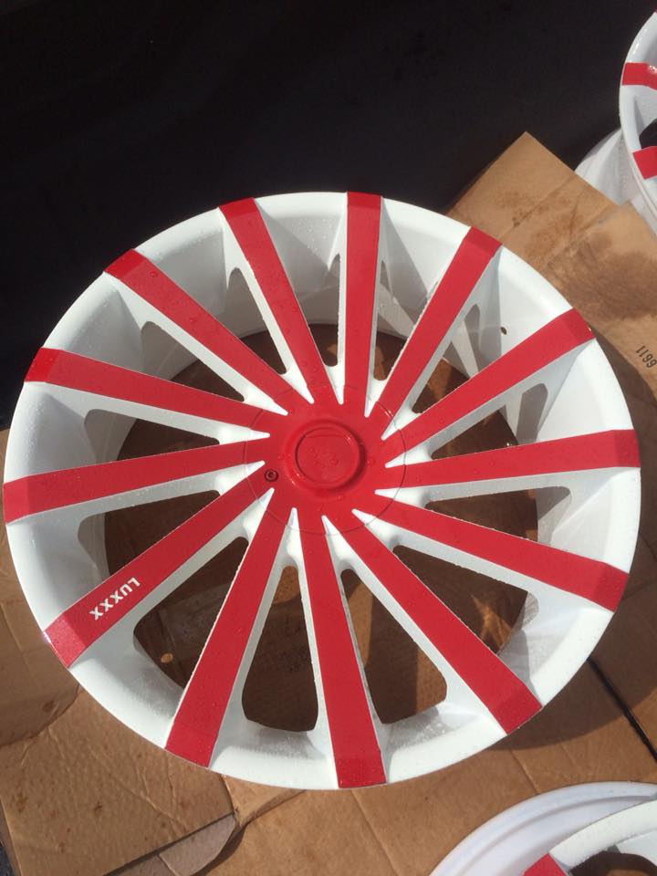 Powder coating wheel