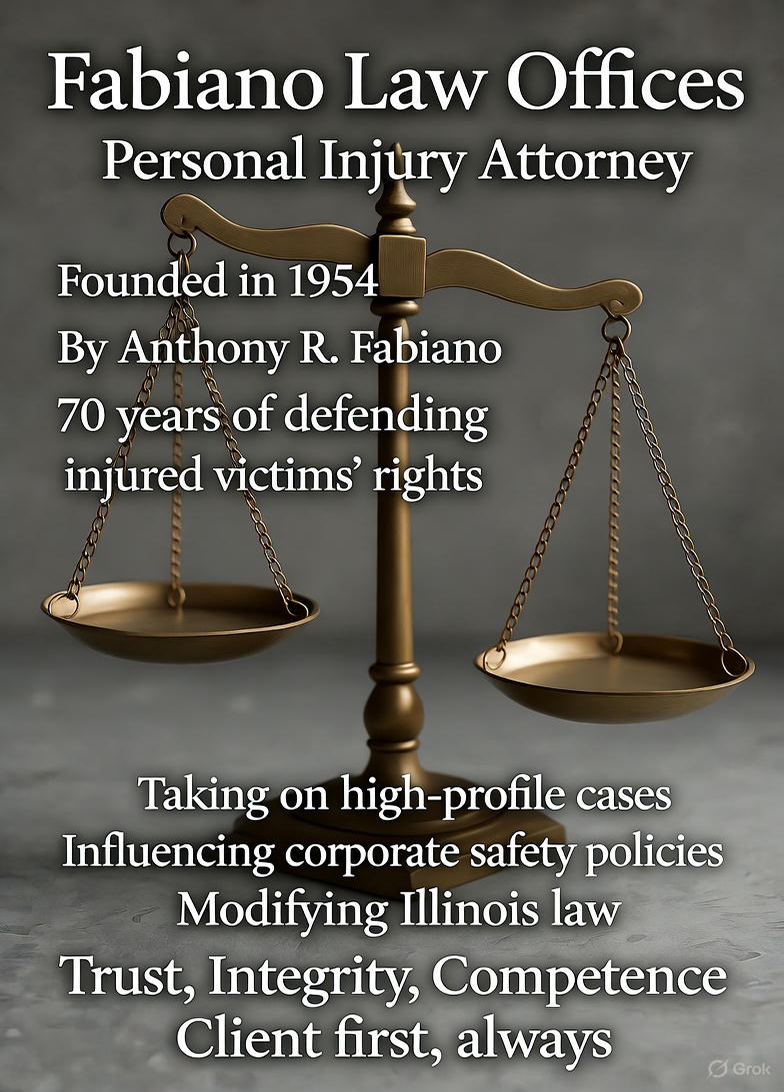 Four professionals in suits pose by a large window overlooking a city and river.