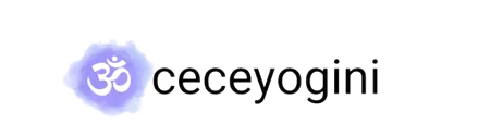 A logo for Cece Yogini with a purple background