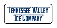 Logo of Tennessee Valley Ice Company in dark blue text inside a white box with a black border.