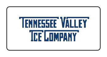 Tennessee Valley Ice Company logo in blue text on a white rectangle.