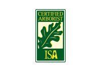 A certified arborist isa logo with a leaf on it.