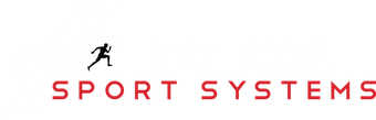 Sport Systems logo in red text with a small black running figure above it.