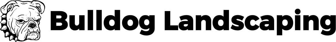 Logo: Bulldog head graphic next to "Bulldog Landscaping" text in bold black font.