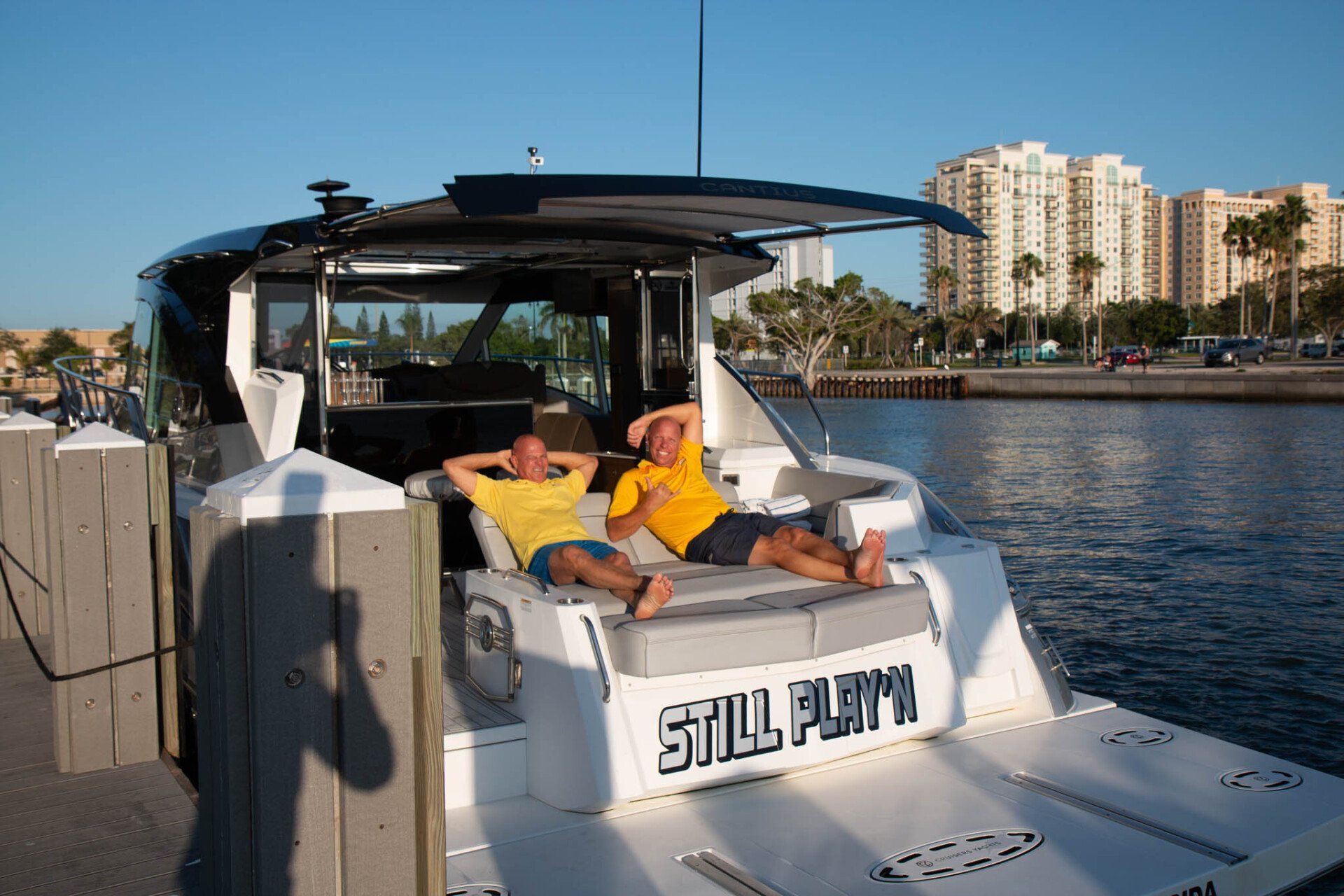 relaxing on the Still Play'n yacht