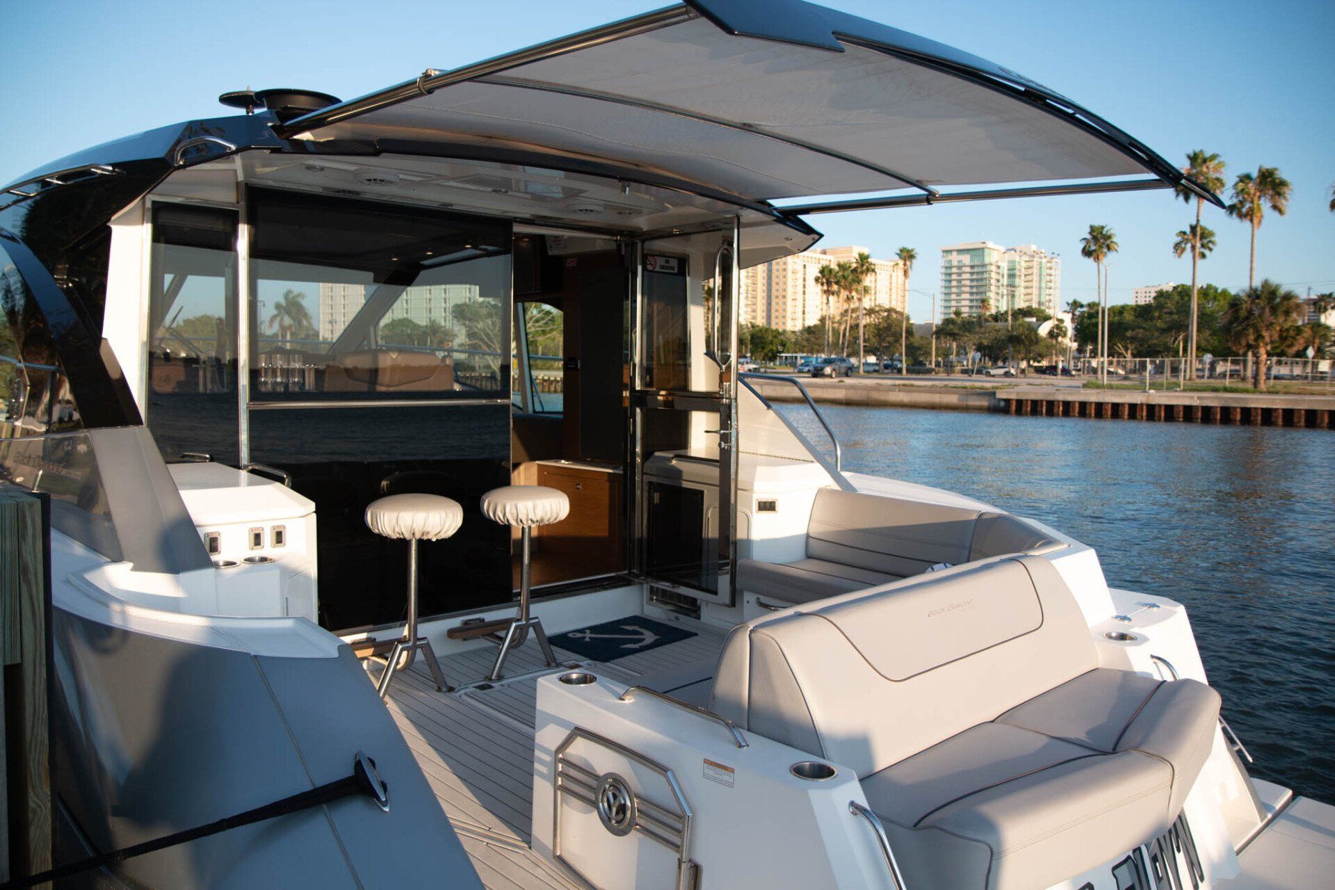 upper deck of the Still Play'n yacht