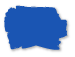 Blue irregular paint-like shape on a white background.