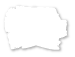White irregular speech-bubble shape with a small tail on a plain background.